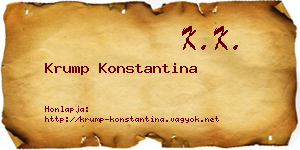 Krump Konstantina névjegykártya